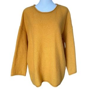 Japanese Wool Blend Crewneck Sweater Yellow M